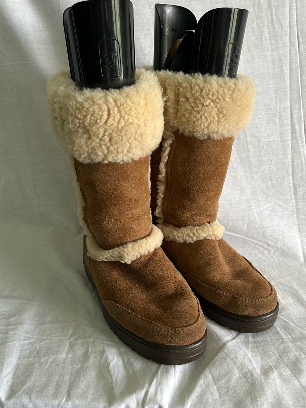 Women’s UGG Australia Sundance II #5359 Light Brown Suede Shearling Boots Sz 6